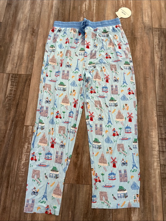 Little Sleepies Other - Little sleepies adult pajamas pants bottoms Blue Weekend In Paris Large NEW